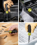11 In 1 Screwdriver And Nut Driver Set With 8 Bits Including Phillips Slotted Torx And Square, 3 Nut Driver Sizes, Cushion Grip Handle For Comfort And Precise Control In Home, Workshop Or DIY Projects being used on various surfaces and equipment.