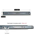 Drawer Slide 11 Inch Ball Bearing 3 Section Drawer Cabinet Slide, Side Mount 2pcs (Silver) showing 11-inch measurement