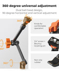 11 Inch Magic Arm Clamp Kit with ARRI One Quarter and Three Eighths Inch Screws, 360 Degree Ball Head, close-up features