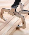 Adjustable Metal Face Clamps 11 Inch Pack Of 2 holding wood for woodworking, close-up view, silver and black design