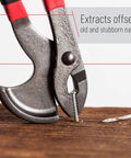 11 Inch Cats Paw Nail Puller Tool with high carbon steel, soft grip pliers extracting nail from wood surface