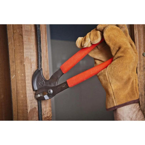 Effortlessly remove nails with an 11 inch nail puller featuring a forged steel head and dual handles for maximum leverage.