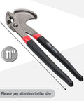 11 Inch Cats Paw Nail Puller Tool For Easy Nail Removal With High Carbon Steel Construction And Soft Grip Pliers