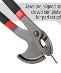 Close-up of 11 Inch Cats Paw Nail Puller Tool for Easy Nail Removal with high carbon steel and soft grip.