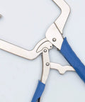 Effortless 11 Inch Quick Release Pocket Hole Clamp Set for 90 Degree Corner Joints with blue handles and metal jaws