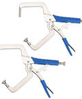 Effortless 11 Inch Quick Release Pocket Hole Clamp Set For 90 Degree Corner Joints with 4 Inch Jaw Depth, 2-Piece Kit