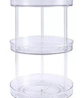 11" Triple Layer Acrylic Plastic Lazy Susan Turntable Organizer showing a clear rotating design with three layers.