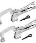 11 Inch Bench Clamp Set For Welding Tables With Inserta Pliers And Table Mount Locking C Clamps Pack Of 2, metal clamps with bolts