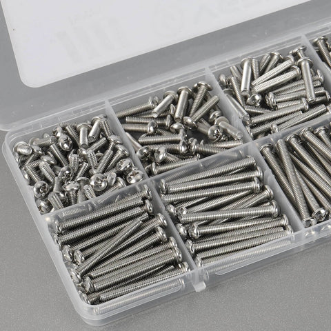 110 Pcs #8-32 Machine Screws Assortment Kit with Phillips Pan Head 304 Stainless Steel Screws in Lengths from 1/2 to 2 Inches for electrical repairs in case.
