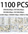 1100 Piece Wire Ferrules Kit With Tinned Copper Crimp Connectors For Electrical Cables, Assorted Non Insulated Terminal Ends