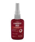 263 Threadlocker Red Liquid 50 ML Bottle, High-Strength Metal Sealant for Automotive and Machinery visible on white background.