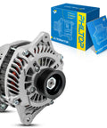 Beefed Up 110 Amp 12V Alternator For Subaru Impreza 2006 2010 2.5T Forester 2006 2010 2.5T Legacy 2005 2.5T Outback 2005 2.5T Saab 9-2X 2006 2.5T With 5 Groove CW Pulley Replaces 11226N 23700AA521 23700AA520 23700AA570 32010647 11226, shown with packaging