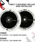 110mm AIR Scooter Wheels White Black Lightweight Durable Pro Scooter Wheels Built for Smooth Control Easy Installation
