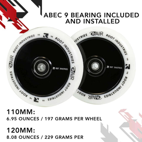 110mm AIR Scooter Wheels White Black Lightweight Durable Pro Scooter Wheels Built for Smooth Control Easy Installation
