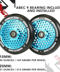 110mm Pro Scooter Wheels Black Blue Lightweight Durable Design for Smooth Control Easy Installation and Stable Trick Performance