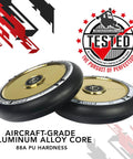 110mm AIR Scooter Wheels Black Gold Lightweight Durable Pro Scooter Wheels Designed for Smooth Control Easy Installation and Stable Trick Performance
