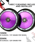 110mm AIR Scooter Wheels Black Purple Lightweight Durable Pro Scooter Wheels Designed for Smooth Control Easy Installation