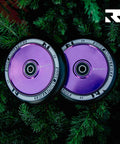 110mm AIR Scooter Wheels Black Purple Lightweight Durable Pro Scooter Wheels Designed for Smooth Control Easy Installation and Stable Trick Performance