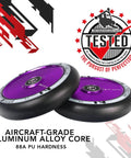 110mm AIR Scooter Wheels Black Purple Lightweight Durable Pro Scooter Wheels Designed for Smooth Control Easy Installation
