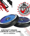110mm AIR Scooter Wheels Black Blu Ray Lightweight Durable Pro Scooter Wheels with aluminum alloy core and 88A PU hardness