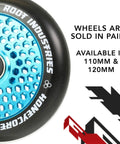 110mm Pro Scooter Wheels Black Blue Lightweight Durable Design for Smooth Control with honeycomb core