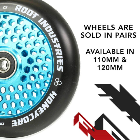 110mm Pro Scooter Wheels Black Blue Lightweight Durable Design for Smooth Control with honeycomb core