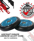 110mm Pro Scooter Wheels Black Blue Lightweight Durable Design with Honeycomb Aluminum Core for Smooth Control and Tricks