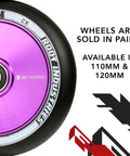 110mm AIR Scooter Wheels Black Purple Lightweight Durable Pro Scooter Wheels Designed for Smooth Control Easy Installation
