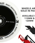Close-up of 110mm AIR Scooter Wheels White Black Lightweight Durable Pro Scooter Wheels Built for Smooth Control Easy Installation