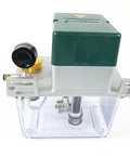 110V Automatic Lubrication Pump With Pressure Gauge for CNC Machines Lathe Milling 2L Reservoir INTBUYING front view