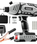 110V Portable IGBT Inverter Welder with accessories, showing arc welding gun, cables, and guide; grey, compact for DIY home projects.