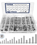 1110 Pcs Stainless Steel Nuts and Bolts Assortment Kit with #4 40 #6 32 #8 32 #10 24 Pan Head Phillips Screws Nuts and Washers Organized for Repairs Electrical and Hardware Projects