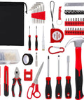 112 Piece Automotive And Household Tool Set With Tape Measure Screwdrivers Hammer Pliers Hex Keys And Bits Perfect For Car Enthusiasts And DIY Home Repair Durable Heavy Duty Tools For Everyday Projects displayed.