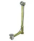 Heavy Duty Brass Bathtub Drain Overflow Fixture With Snappy TurnControl Actuator Plug Fits 17 To 22 Inch Rough In, showcasing assembly details.