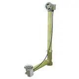 Heavy Duty Brass Bathtub Drain Overflow Fixture With Snappy TurnControl Actuator Plug Fits 17 To 22 Inch Rough In, showcasing assembly details.