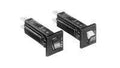 Thermal Push To Reset Circuit Breaker 2 Amp Single Pole Quick Connect Snap In Mount with black housing for industrial use.