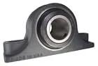Pillow block bearing, 1-3/4 in Type-E, heavy-duty two-bolt, gray housing with inner bore