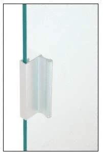 Six Inch Satin Anodized Aluminum Finger Pull With Seven Sixteenth Inch Lip For Sliding Glass And Panel Doors Easy To Install Extruded Aluminum 6 Inch Length Available Cut To Size Or Full Twelve Foot Length installed on door