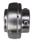 Side view of 1 Inch Stainless Steel Insert Bearing With Locking Set Screws MUC205-16 SUC205-16, 52mm wide outer race.