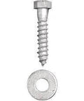 50 Pack 3/8 In By 5 In Galvanized Lag Screws Kit With 3/8 In Flat Washers 50 Pc Exterior Use Hot Dipped Galvanized External Hex Drive ASTM A307 Wood Fasteners