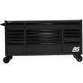 72 Inch Heavy Duty Roller Tool Cabinet With 16 Deep Drawers And Matte Black Shield Built Rugged As Nails For The Auto Shop Floor Moving Dead Easy On Ball Bearings, front view.