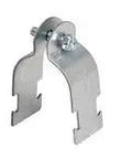 Heavy Duty 316 Stainless Steel Strut Straps For Three Quarter Inch Channel Rails With Rock Solid Clamping Power And Top Shelf Corrosion Blocking Pack Of 100 Job Site Gear Built Tough To Handle Any Load showing a single strut strap with a bolt and robust design.