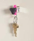 MagJig 60 Keychain Magnetic Base Clamp For Woodworking And Welding, 60 Lb Holding Power, pink clamp with keys attached