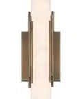 Sleek Sixteen Inch Led Wall Sconce With Natural Alabaster Cylinder And Killer Gold Finish For Entryway Or Bedroom Featuring Smooth Touch Dimming And Warm Ambient Glow That Slays Any Space, top view.