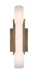 Sleek Sixteen Inch Led Wall Sconce With Natural Alabaster Cylinder And Killer Gold Finish For Entryway Or Bedroom Featuring Smooth Touch Dimming And Warm Ambient Glow That Slays Any Space, top view.