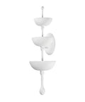 Aura Wall Sconce Six Light Gesso White Finish Damp Rated Bathroom Fixture Solid Steel Frame with three bowl design.