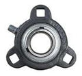 1 Inch Three Bolt Flange Bearing With Cast Iron Housing And Grease Zerk, 1 Inch Bore, Two Set Screws For Shaft Securement