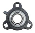 1 Inch Three Bolt Flange Bearing With Cast Iron Housing And Grease Zerk, 1 Inch Bore, Two Set Screws For Shaft Securement