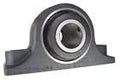 Front view of gray Moline 1-1/2 in. Type-E heavy-duty two-bolt pillow block bearing.