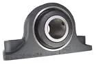 Front view of gray Moline 1-1/2 in. Type-E heavy-duty two-bolt pillow block bearing.